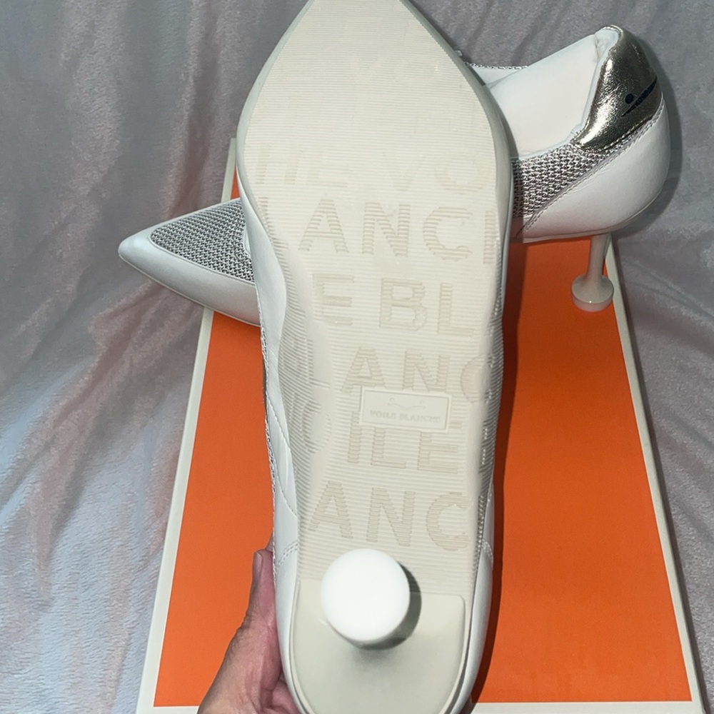 NWT VOILE BLANCHE COSMO SPORT Sneakers With Heel in White-Platinum - Picture 15 of 16